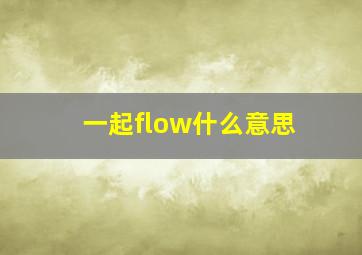 一起flow什么意思