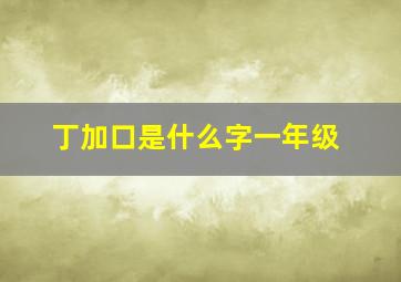 丁加口是什么字一年级