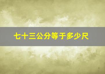 七十三公分等于多少尺