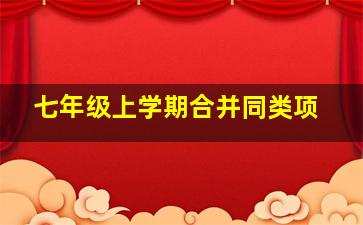 七年级上学期合并同类项