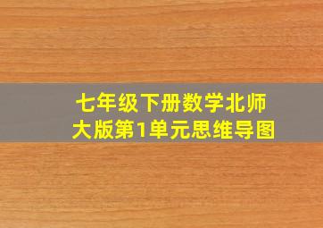 七年级下册数学北师大版第1单元思维导图