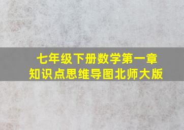 七年级下册数学第一章知识点思维导图北师大版