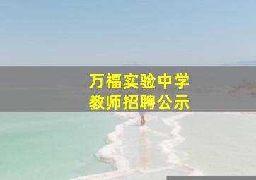 万福实验中学教师招聘公示