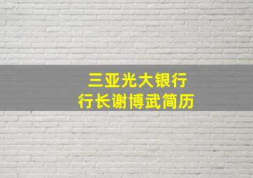 三亚光大银行行长谢博武简历