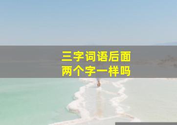 三字词语后面两个字一样吗