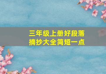 三年级上册好段落摘抄大全简短一点