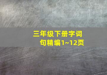 三年级下册字词句精编1~12页