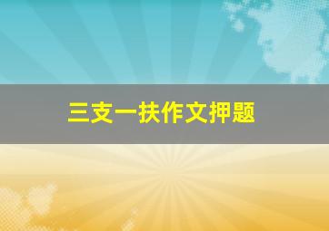 三支一扶作文押题