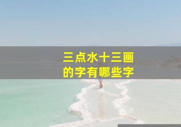 三点水十三画的字有哪些字