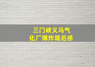 三门峡义马气化厂爆炸观后感