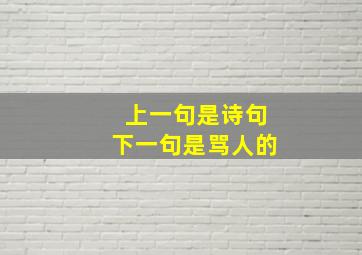 上一句是诗句下一句是骂人的