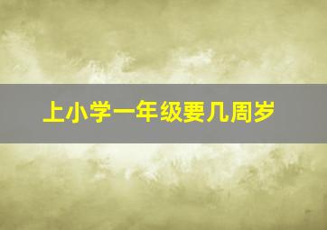 上小学一年级要几周岁