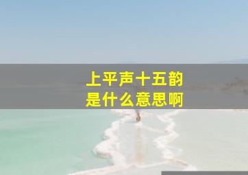 上平声十五韵是什么意思啊