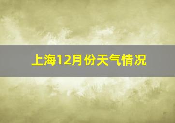 上海12月份天气情况