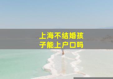 上海不结婚孩子能上户口吗