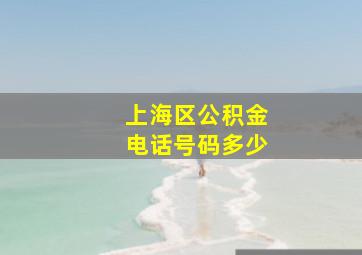 上海区公积金电话号码多少