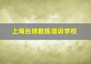 上海台球教练培训学校