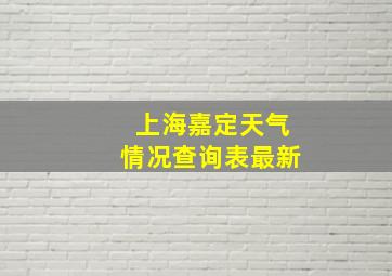 上海嘉定天气情况查询表最新