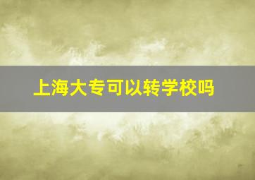 上海大专可以转学校吗