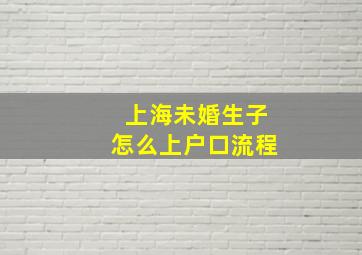 上海未婚生子怎么上户口流程