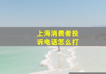 上海消费者投诉电话怎么打