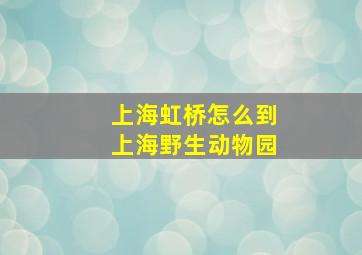 上海虹桥怎么到上海野生动物园