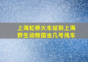 上海虹桥火车站到上海野生动物园坐几号线车