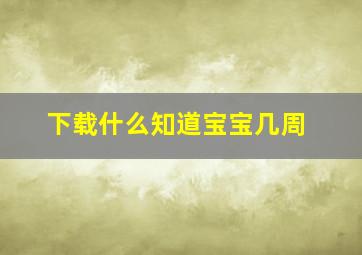 下载什么知道宝宝几周