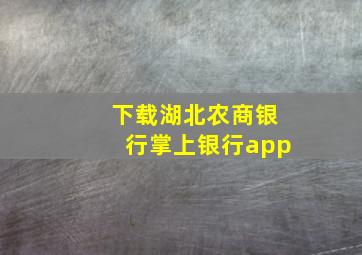 下载湖北农商银行掌上银行app