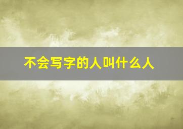 不会写字的人叫什么人