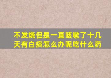 不发烧但是一直咳嗽了十几天有白痰怎么办呢吃什么药