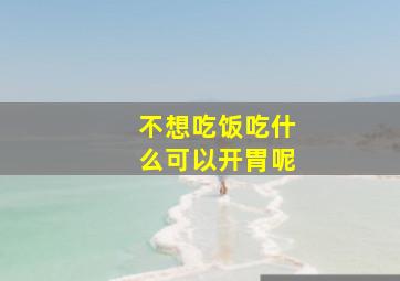 不想吃饭吃什么可以开胃呢