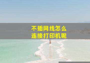 不插网线怎么连接打印机呢