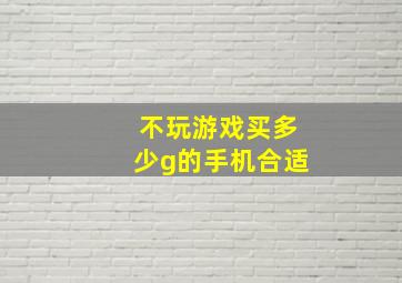 不玩游戏买多少g的手机合适