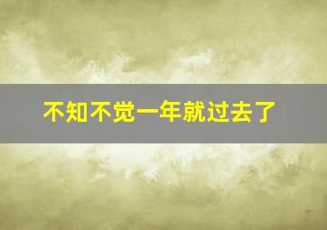 不知不觉一年就过去了