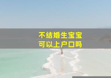 不结婚生宝宝可以上户口吗