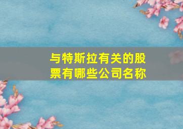 与特斯拉有关的股票有哪些公司名称