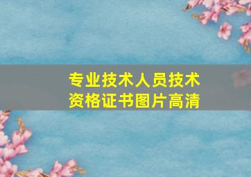 专业技术人员技术资格证书图片高清