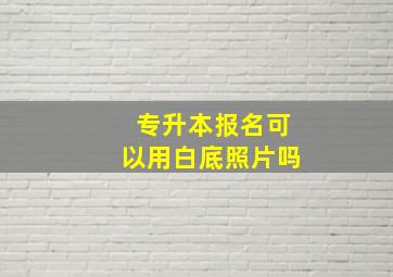 专升本报名可以用白底照片吗