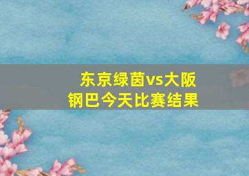 东京绿茵vs大阪钢巴今天比赛结果