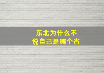 东北为什么不说自己是哪个省