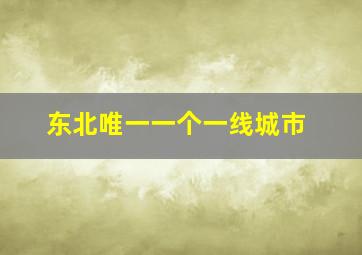 东北唯一一个一线城市