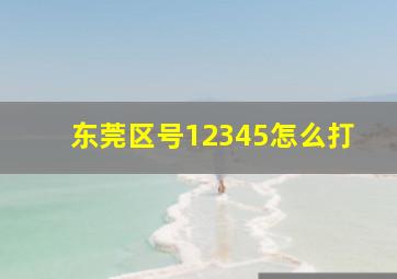 东莞区号12345怎么打