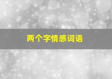 两个字情感词语