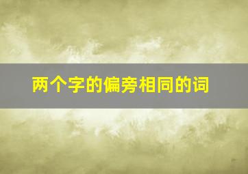 两个字的偏旁相同的词