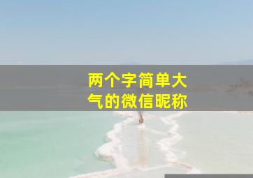 两个字简单大气的微信昵称