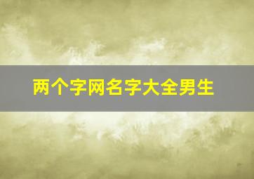 两个字网名字大全男生