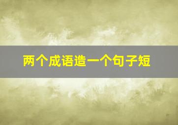 两个成语造一个句子短