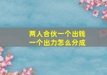 两人合伙一个出钱一个出力怎么分成