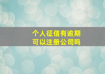 个人征信有逾期可以注册公司吗